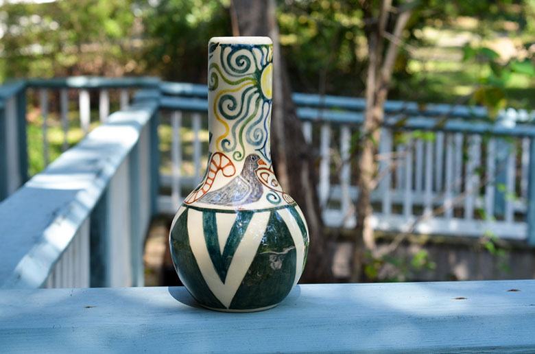 Adele Decorated Vase Peaceful Kingdom (Back)